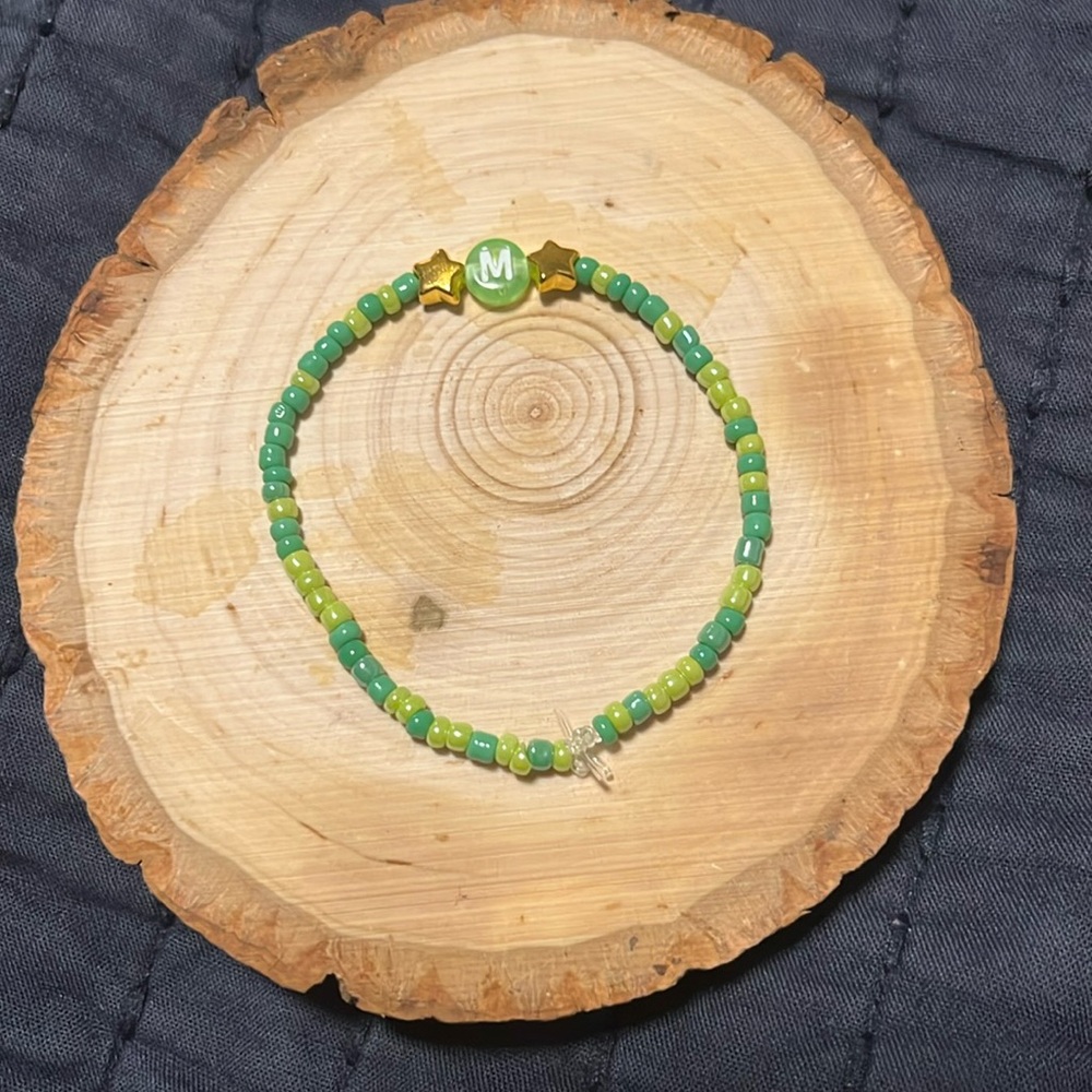 Green Letter "M" Bracelet